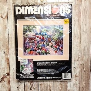 No Count Cross Stitch Kit by Dimensions - 1991 Open Air Flower Market